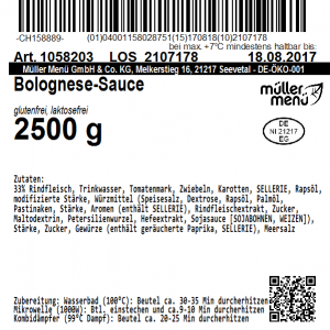 Produktetikett mit QR-Code